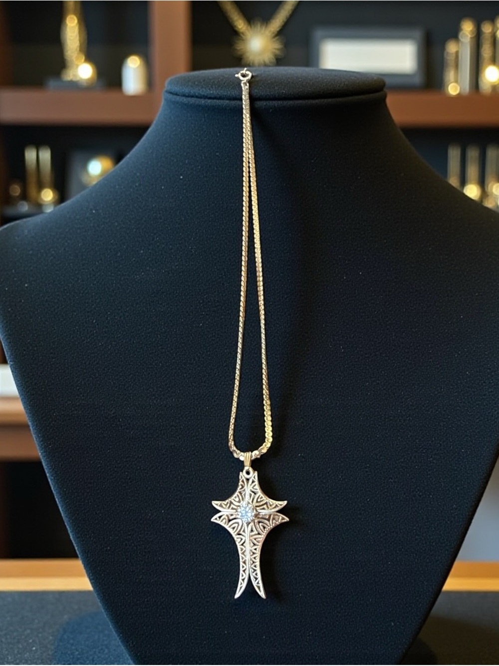 ✨ Vintage 14k Gold Filigree Cross & S-Link Chain Necklace Set ✨
